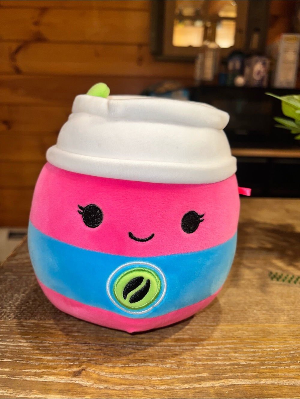 Squishmallows Pink, Blue & White Plush Coffee Cup Accent